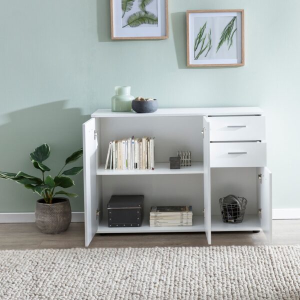 Minimalistisk Kommode 107x79x35 Cm Hvid