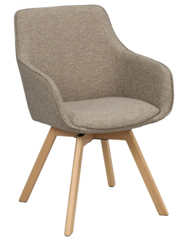 Alison 2 X Spisebordsstole Med Drejefod I Polypropylene H88 Cm - Egmørk Beige