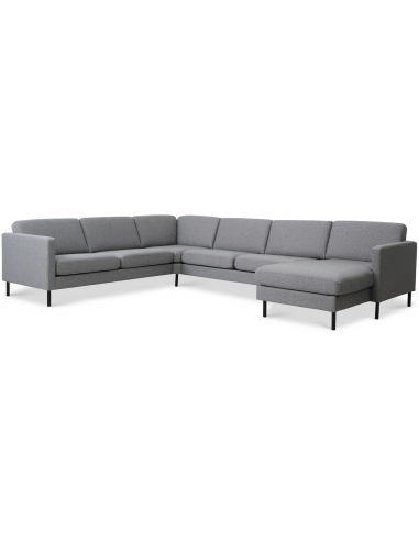 Askset U-sofa I Polyester B348 X D269 Cm - Sortlysegrå