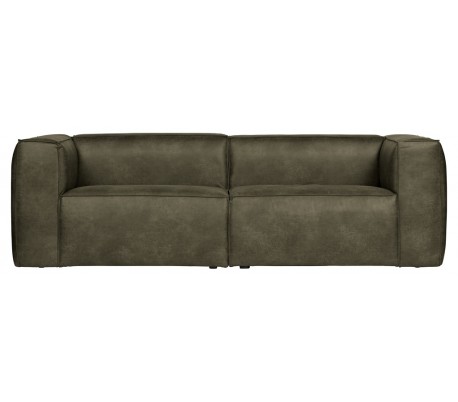 Bean 35 Personers Sofa I Læder 246 X 96 Cm - Vintage Armygrøn