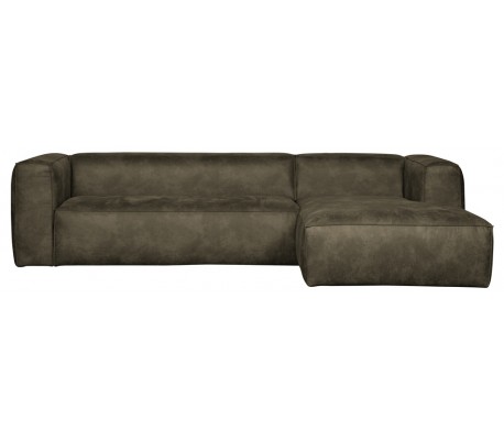 Bean Hjørnesofa I Læder 305 X 175 Cm - Vintage Armygrøn