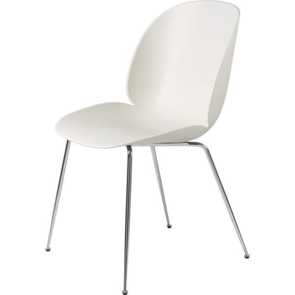 Gubi Beetle Spisebordsstol Conic Base Kromalabaster Hvid