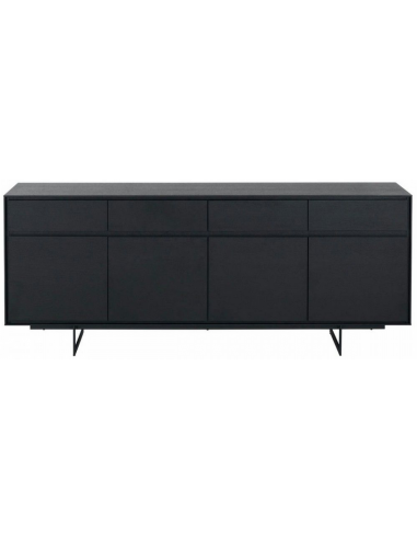 Toyo Skænk I Stål Mdf Og Egetræsfin?r H82 X B205 Cm - Sort