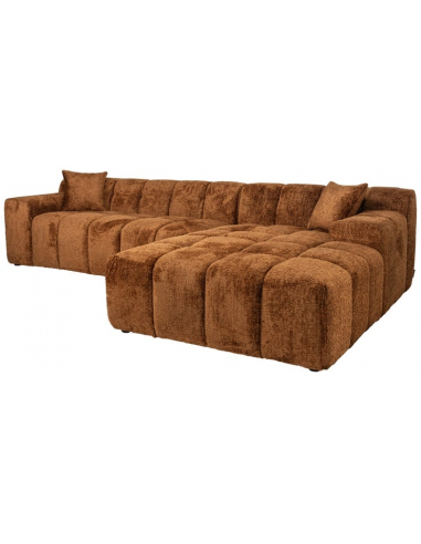 Cube Højrevendt Chaiselong Sofa I Chenille 325 X 195 Cm - Kanel