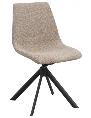 Dunmore 2 X Spisebordsstole Med Drejefod I Polyester H82 Cm - Sortmørk Beige