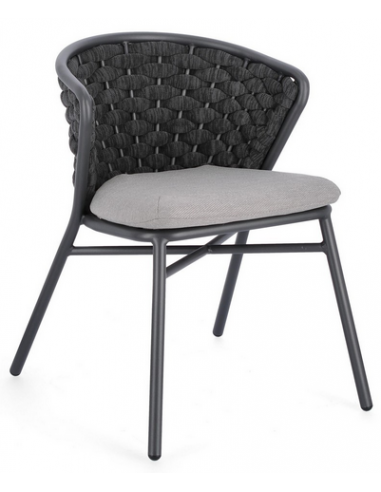 Harlow Sæt Med 4 X Havestole I Aluminium Og Textilene H73 Cm - Charcoalgrå