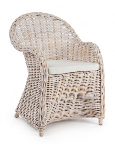 Havestol I Rattan H89 Cm - Hvidtethvid