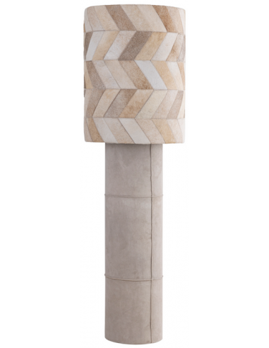 Joanna Gulvlampe I Ruskind Og Cowhair H150 Cm 1 X E27 - Beige