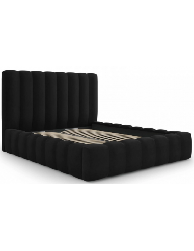 Kelp Sengeramme I Velour Med Sengegavl 180 X 200 Cm - Sortsort