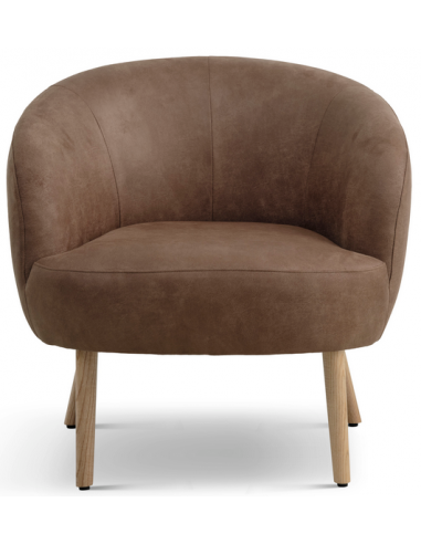 Konrad Loungestol I Microlæder H77 Cm - Naturvintage Mandelbrun