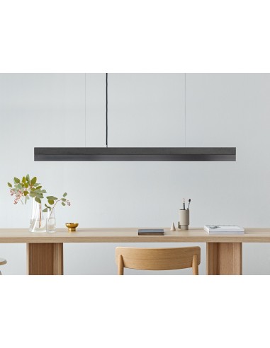 Langbordspendel I Beton Og Stål 122 Cm 25w Led - Mørk Betongunmetal