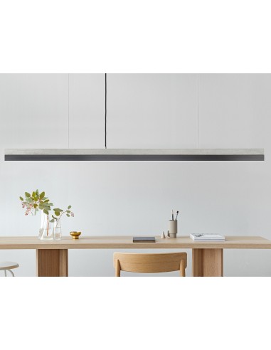 Langbordspendel I Beton Og Stål 182 Cm 25w Led - Lys Betongunmetal