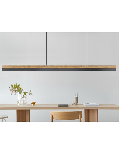 Langbordspendel I Egetræ Og Stål 182 Cm 25w Led - Egetrægunmetal