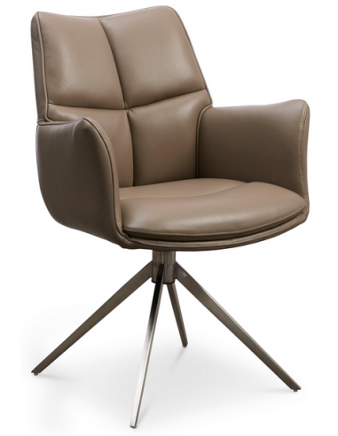 Lilly Rot?rbar Spisebordsstol I Læder H91 Cm - Alugrånougat