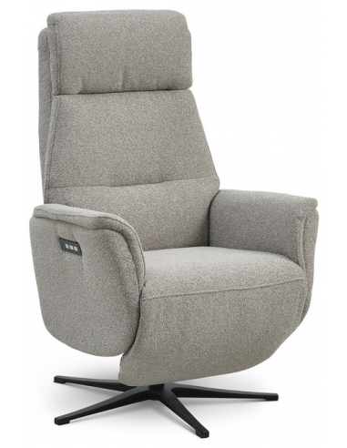 Malte Lænestol Elektrisk Med Fodskammel I Polyester H118 Cm - Sortgråbrun