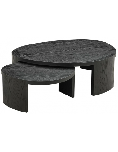 Navarino Sæt Med 2 X Sofaborde I Egetræsfin?r - Mørkebrun