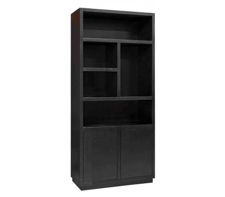 Oakura Bogreol I Egetræsfin?r H220 X B100 X D45 Cm - Sort