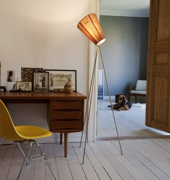 Oslo Wood Gulvlampe Flere Farver Northern Lighting - Beige  Børstet Stål