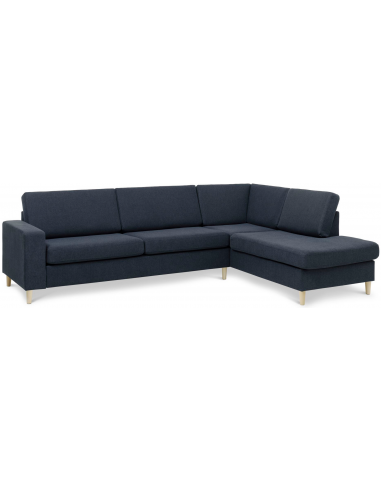 Panset Højrevendt Chaiselongsofa I Polyester B279 X D197 Cm - Naturblå
