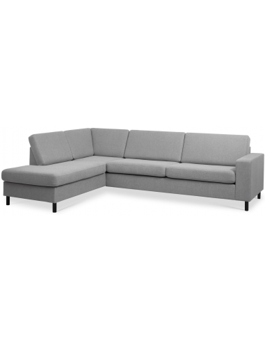 Panset Venstrevendt Chaiselongsofa I Polyester B279 X D197 Cm - Sortgrå