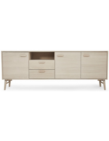 Port Skænk I Mdf Og Egetræsfin?r H79 X B212 Cm - Hvidolieret Eg