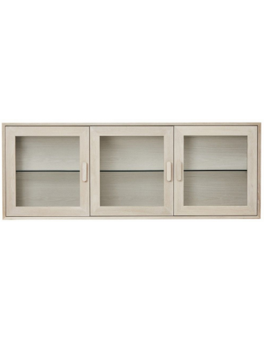 Port Vægkabinet I Mdf Og Egetræsfin?r H60 X B160 Cm - Hvidolieret Eg