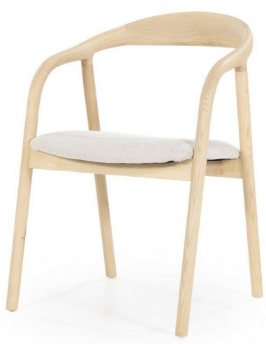 Rayven Spisebordsstol I Asktræ Og Polyester H76 Cm - Naturbeige