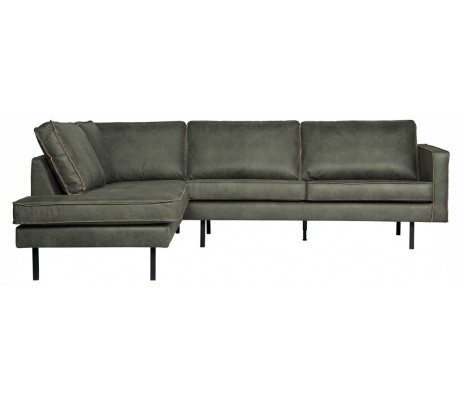Rodeo Hjørnesofa Venstrevendt I Læder 266 X 213 Cm - Vintage Armygrøn