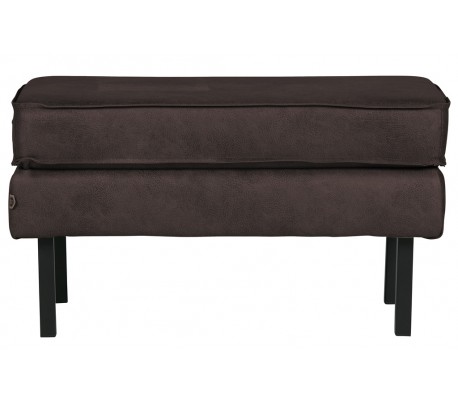 Rodeo Skammel I Læder 84 X 54 Cm - Vintage Sort