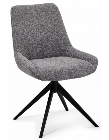 Sæt Med 2 X Spisebordsstole Med Drejefod I Metal Og Boucl? H87 Cm - Sortgrå