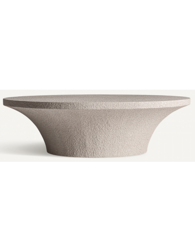 Sion Rundt Sofabord I Fiberglas Og Beton ø130 Cm - Gråbeige