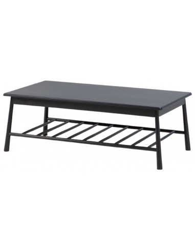 Sofabord I Egetræ Og Egetræsfin?r H425 X B120 X D65 Cm - Sort