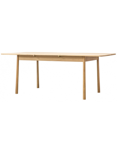 Spisebord Med Udtræk I Egetræ Og Egetræsfin?r H75 X B150 - 200 X D90 Cm - Eg