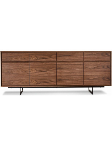 Toyo Skænk I Stål Mdf Og Valnøddefin?r H82 X B205 Cm - Sortvalnød