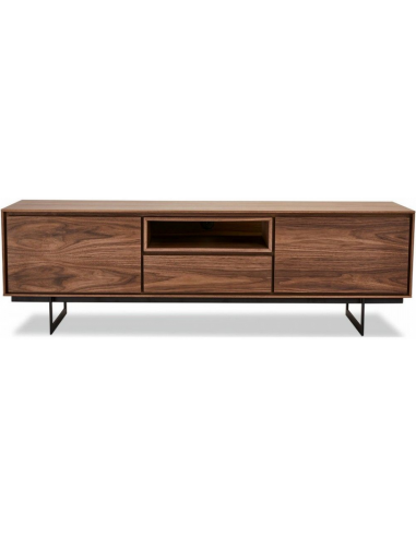 Toyo Tv Bord I Stål Mdf Og Valnøddefin?r B160 Cm - Sortvalnød