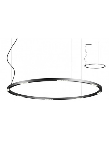 Union Pendellampe I Aluminium ø120 Cm 68w Smd Led - Mat Sort