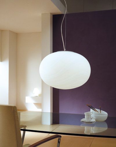 Alice Pendel Selene - Opal Hvidt Glas Mønstret  ø 45 Cm