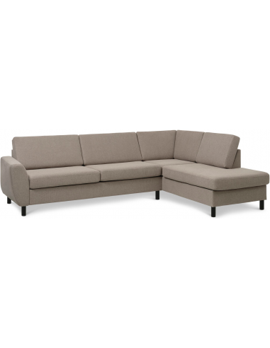 Wendy Højrevendt Chaiselongsofa I Polyester B279 X D197 Cm - Sortlysebrun
