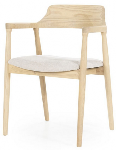 Yorick Spisebordsstol I Asktræ Og Polyester H78 Cm - Naturbeige