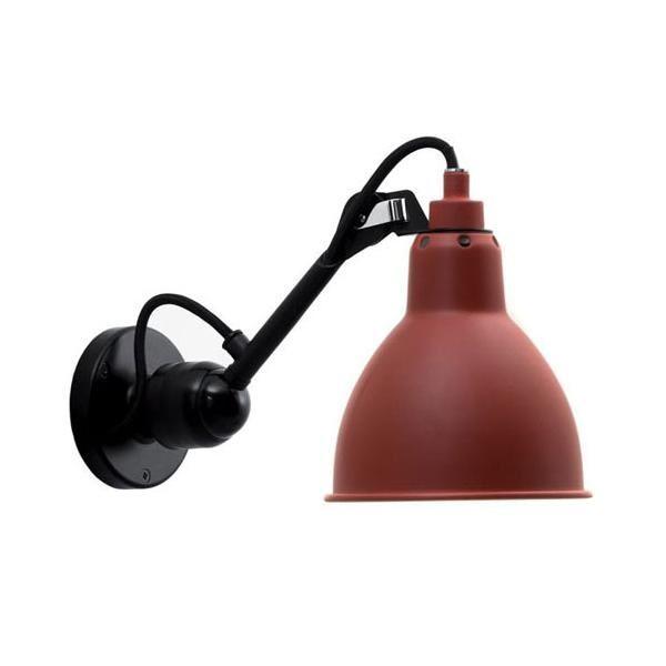 Lampe Gras N304 Væglampe Mat Sort  Mat Rød Hardwired