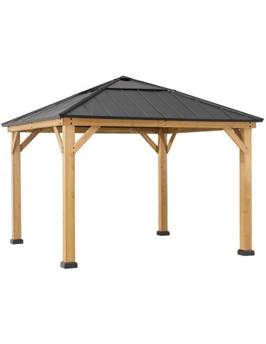 Pirin Pavillon I Cedertræ Og Stål H287 X B336 X D336 Cm - Naturantracit