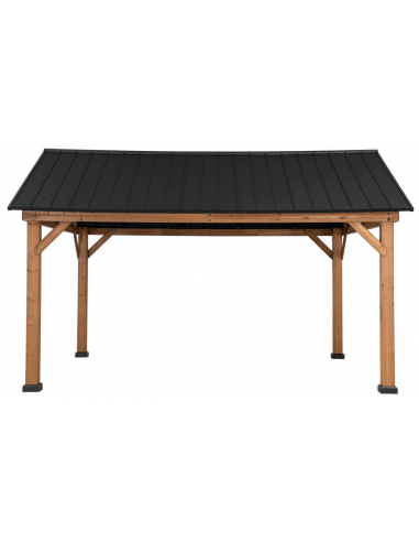 Todi Pavillon I Cedertræ Og Stål H2915 X B3995 X D3355 Cm - Naturantracit