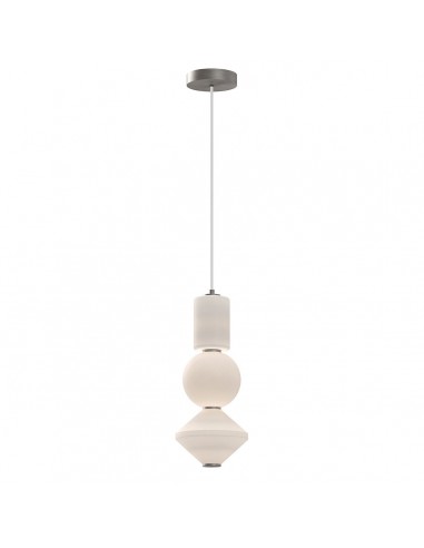 Bijou Loftlampe I Stål Og Opalglas ø198 Cm 20w Led - Børstet Nikkelmat Opalhvid