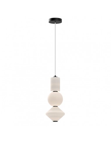 Bijou Loftlampe I Stål Og Opalglas ø198 Cm 20w Led - Mat Sortmat Opalhvid