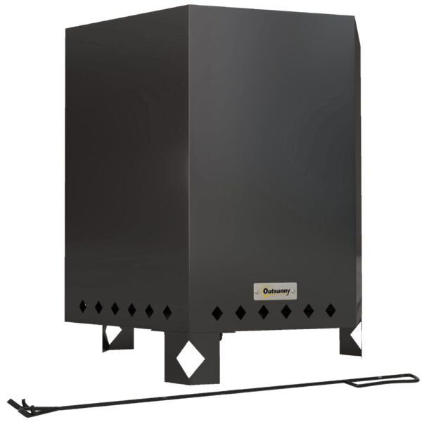 Bålfad Bålfad Båltønde Inklusive Poker 45 X 388 X 465 Cm Sølv  Sort