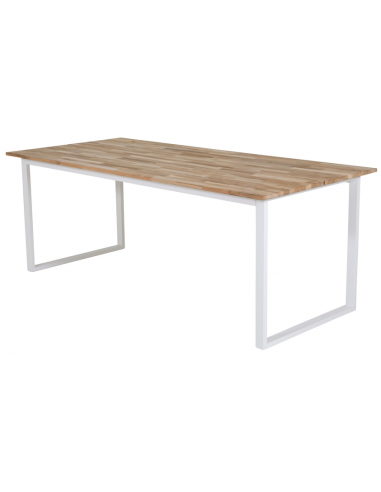 Cirebon Spisebord I Stål Og Teaktræ 200 X 90 Cm - Hvidteak