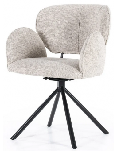 Rosalin Rot?rbar Spisebordsstol I Metal Og Polyester H835 Cm - Sorttaupe