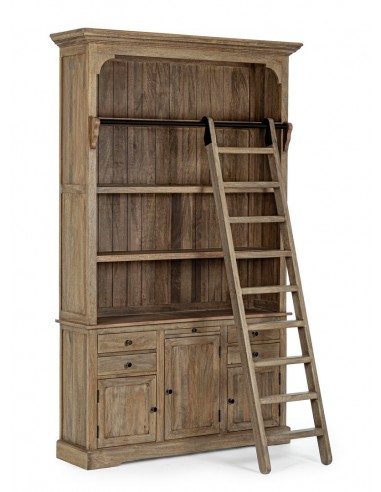 Tille Bogreol I Mangotræ Og Mdf H2337 X B1435 X D406 Cm - Rustik Natur