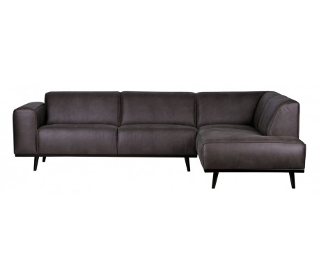 Hjørnesofa I Læder 274 X 210 Cm - Grå